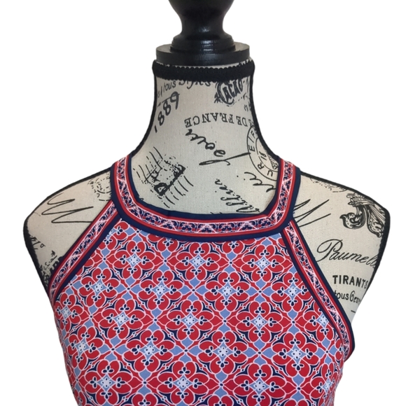 Max Studio Red Medallion Racer Back Halter Top Dress Size S NWT - Picture 3 of 11